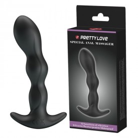 Черный анальный стимулятор простаты с вибрацией Special Anal Massager - 14,5 см.